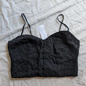 BNWT sweetheart neckline eyelet crop